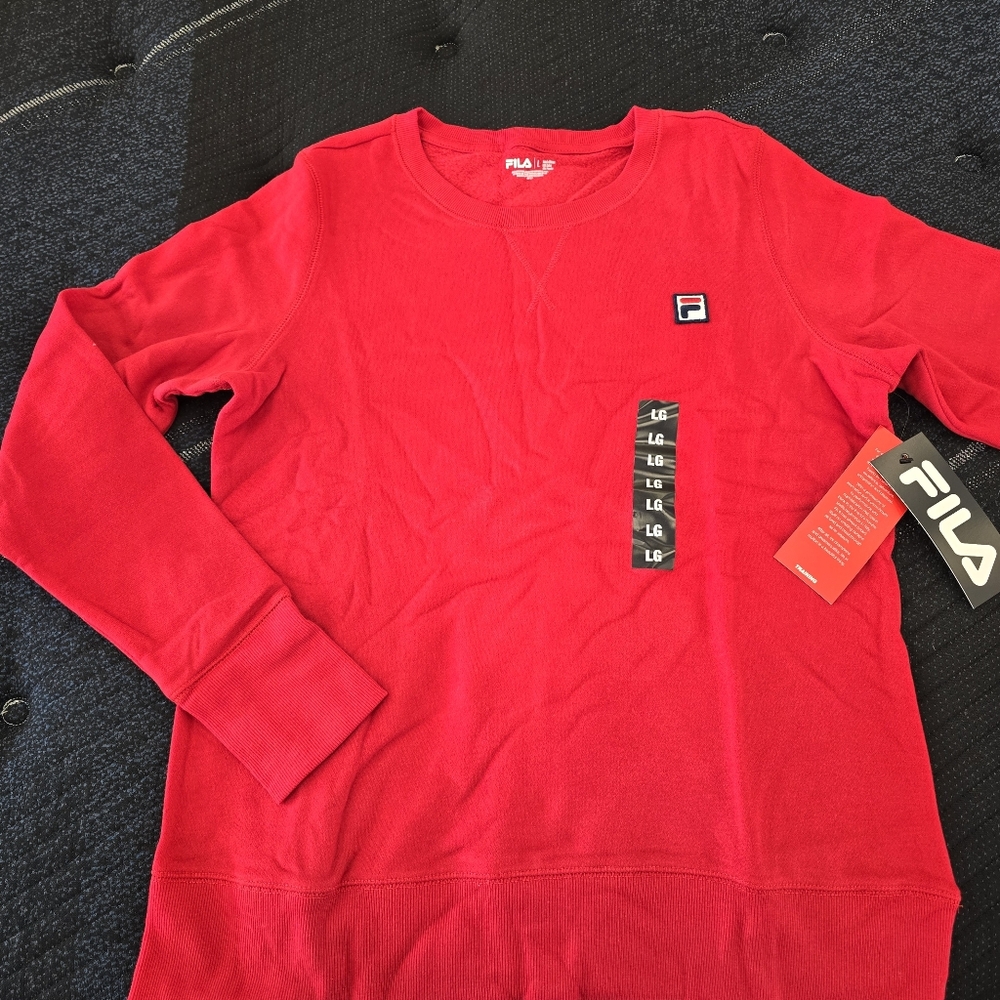 Fila Women's Red Crewneck Long Sleeve Sweatshirt Size Large - New With Tag